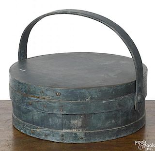 Painted firkin, 19th c., with swing handle