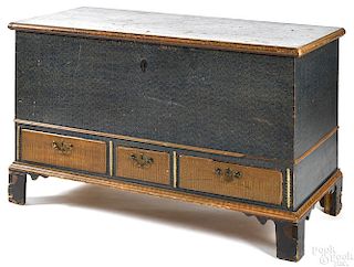 Pennsylvania painted pine dower chest, ca. 1800