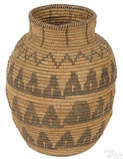 Apache Native American Indian coiled basketry olla
