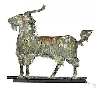 Swell bodied copper goat weathervane, late 19th c