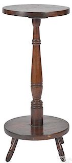 Primitive walnut candlestand, early 19th c.