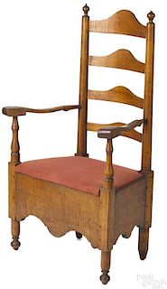 Delaware Valley maple ladderback necessary chair