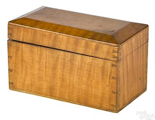 Pennsylvania tiger maple dresser box, 19th c.