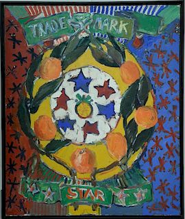 Don Nice (b. 1932), oil on canvas, Trademark Star