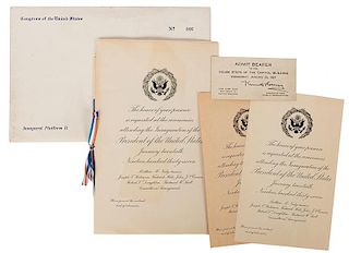 Packet of Invitations to Inauguration Ceremonies.