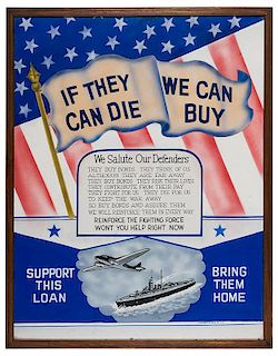 Original World War II “Buy War Bonds” Poster Artwork.