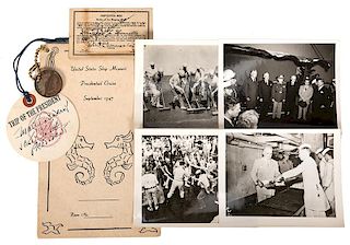Group of photos and ephemera associated with President Truman’s cruise to Brazil.