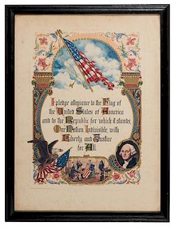 Framed Pledge of Allegiance Print.
