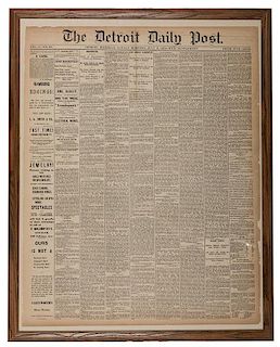 Detroit Daily Post Account of the Custer Massacre.