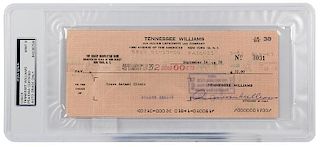 Tennessee Williams Signed Check.