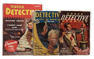 Lot of 15 Vintage Detective, Noir, and Sexploitation Pulp Magazines.