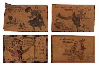 Collection of 24 Leather Postcards. Humor, Risqué, Travel.