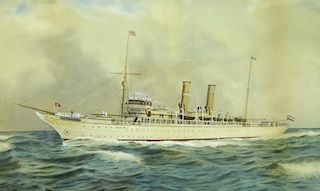 William R. Clark Wood WC German Steamship Painting