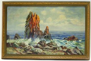 Theodore Valenkamph Rocky Coast Seascape Painting