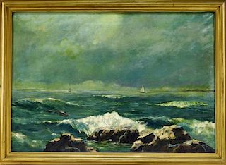 William Sterna Barrett Coastal Seascape Painting