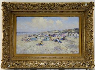 Willem Heytmann Summer Day Beach Cabanas Painting