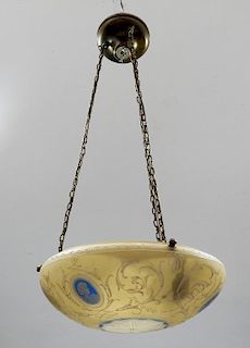 American Classical Glass Enamel Dome Chandelier