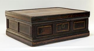 19C. American Pine & Tiger Maple Bible Box