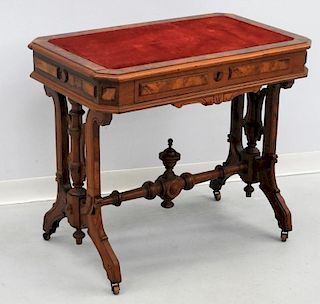 Renaissance Revival Carved Walnut Library Table