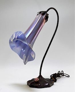 John Cook Phoenix Studios Art Nouveau Glass Lamp