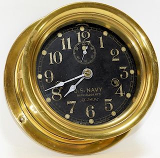 Seth Thomas U.S. Navy Brass Ship's Clock