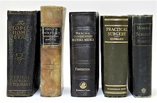 5 Antique Doctor's Medical Surgery Anatomy Books