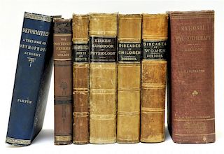 7 Antique Doctors Medical Disease Physiology Books