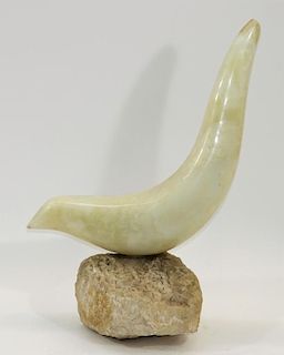 LG European Biomorphic Seal Alabaster Sculpture
