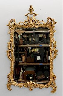 European Chinoiserie Gilt Wood Mirror