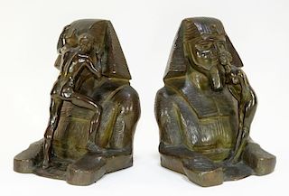 Ephraim Keyser Egyptian Revival Bronze Bookends