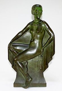 Ernfred Anderson Art Deco Bronze of Nude Woman
