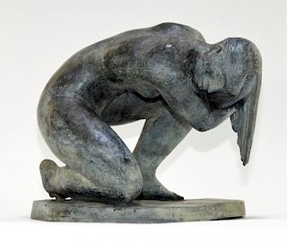 FINE Enrique Alferez Nude Bather Bronze Sculpture