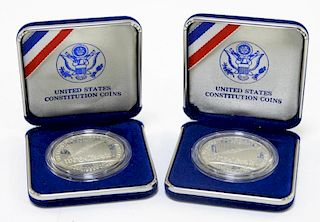 US Constitution Silver Dollar Proof Coin Grouping