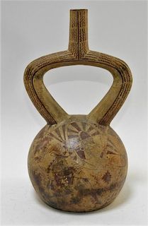 Pre-Columbian Nazca Stirrup Pottery Vessel