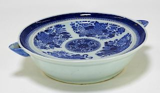 Chinese Export Blue Fitzhugh Entree Warming Bowl