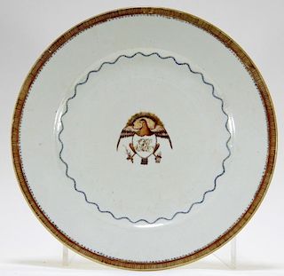 Chinese Export American Armorial Porcelain Plate