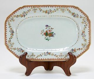19C Chinese Export Famille Rose Porcelain Tray