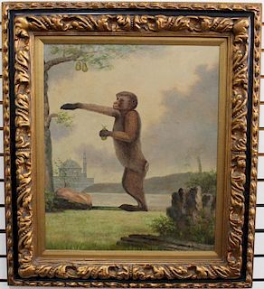 Contemporary Painting of Monkey in a Landscape