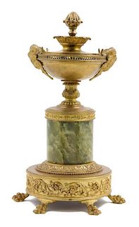* A Louis XVI Style Onyx and Gilt Metal Censer Height 16 inches.