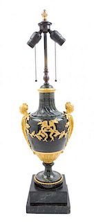 A French Gilt Bronze Mounted Marble Urn Height 29 inches.