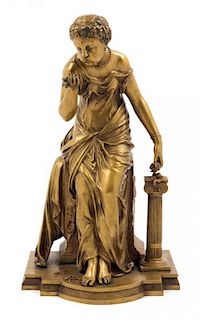 * A French Gilt Bronze Figure Height 13 1/4 inches.
