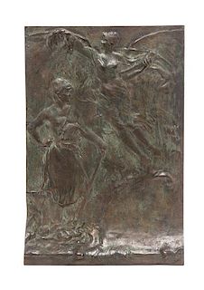 * A French Bronze Plaque Height 11 1/4 x width 7 1/2 inches.