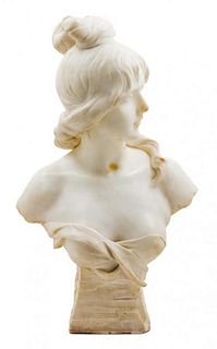 Henri Alphonse Nelson, (French, 1854-1919), Buste d'une jeune femme