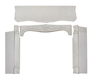 A Carved Marble Mantel Width 53 1/2 inches.
