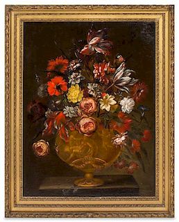 Follower of Bartolome Perez, (18th Century), Still Life with Flowers
