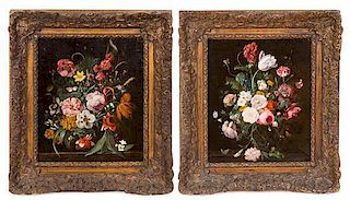 Dutch School, (19th Century), Still Lifes with Flowers (two works)