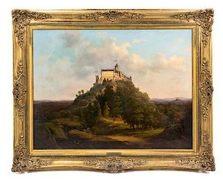 * Johann Jankowski, (Czech, 1825-1870), Castle on a Hill