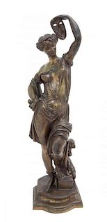 * A Continental Gilt Bronze Figure Height 18 7/8 inches.