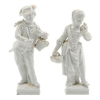 * Two Berlin (K.P.M.) Blanc de Chine Figures Height of taller 6 1/4 inches.