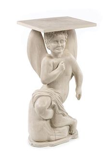 * A Continental Figural Pedestal Height 28 1/2 x width of top 16 x depth 12 inches.